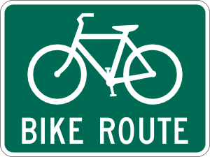 free vector Bicycle Route Sign clip art