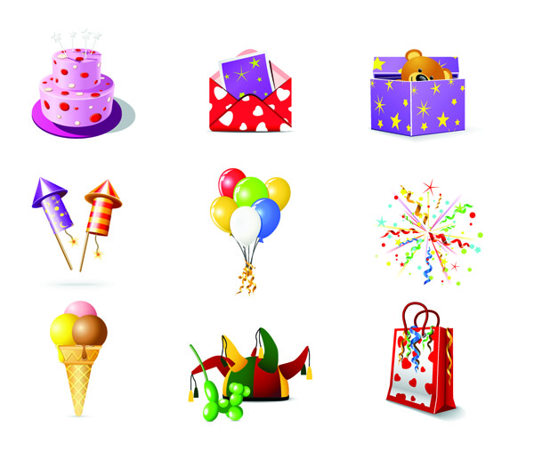 free vector Birthday theme icon vector