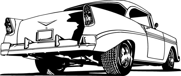 free vector Black-and-white classic cartoon motor vehicles vector design material