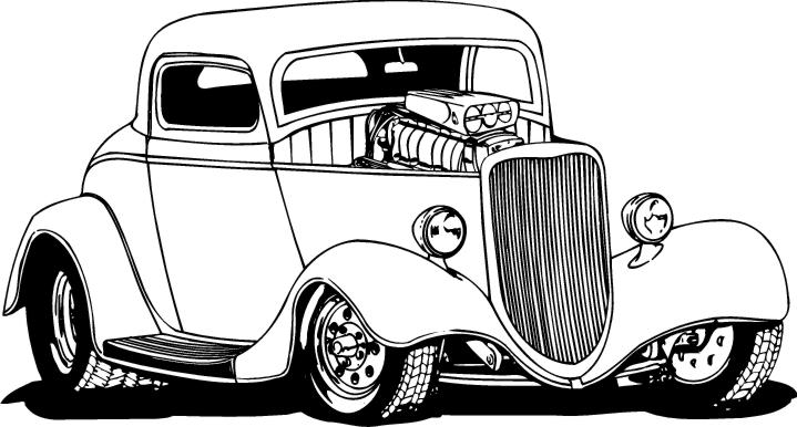 Black-and-white classic cartoon motor vehicles design material (97871) Free  EPS Download / 4 Vector