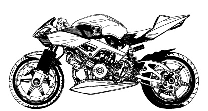 free vector Black and white motorcycle vector material