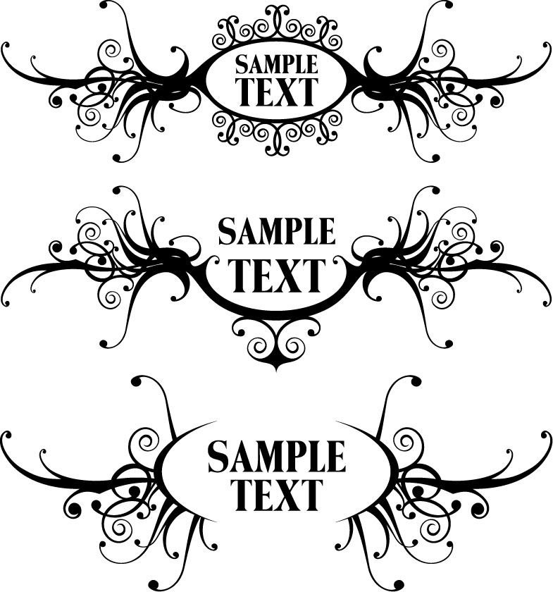 free vector Black-and-white pattern vector material