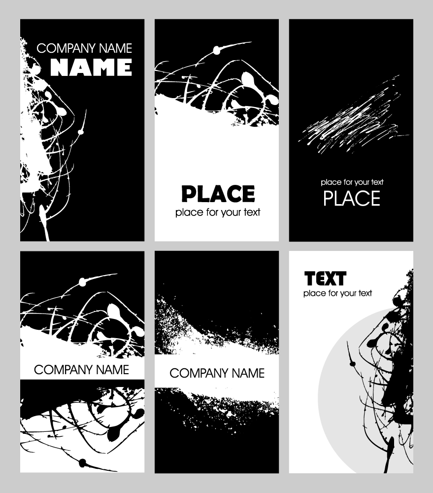 free vector Black and white rust card design template vector 2