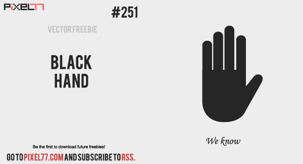 free vector Black Hand Vector - Free Vector of the Day #251