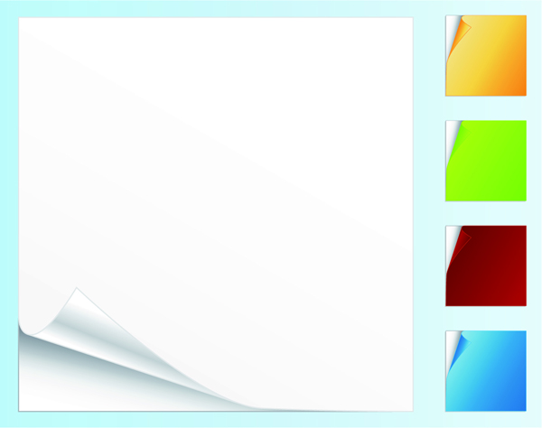 free vector Blank colored paper roll angle vector