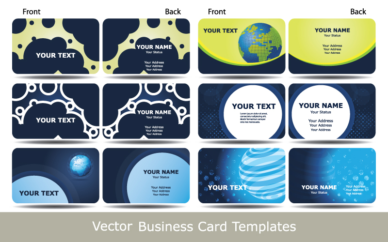 free vector Blue business card template technology sense 02 vector