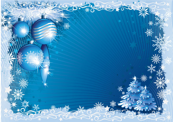 free vector Blue christmas background 03 vector