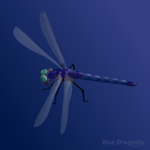 free vector Blue Dragonfly clip art