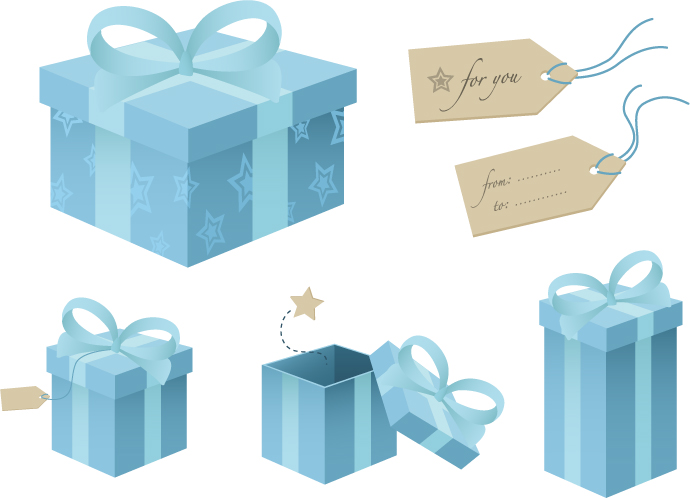 free vector Blue gift box theme vector