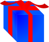 free vector Blue Gift Box Wrapped With Red Ribbon clip art