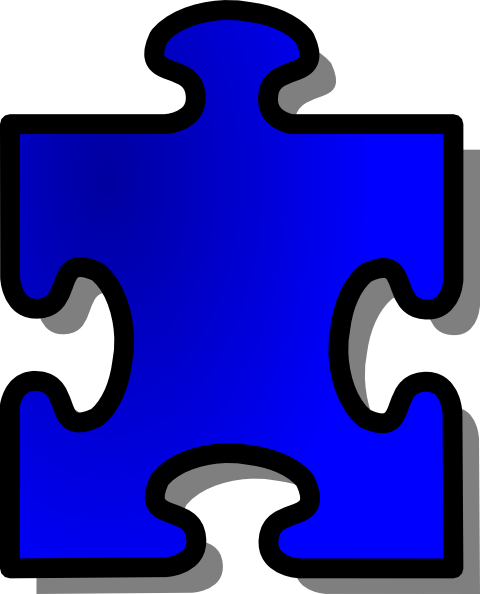 free vector Blue Jigsaw Puzzle Piece clip art