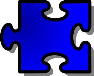 free vector Blue Jigsaw Puzzle Piece clip art