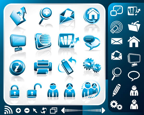free vector Blue office theme icon vector