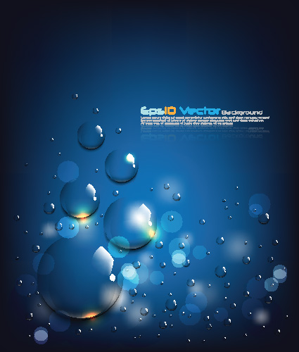 free vector Blue water drops background vector 2
