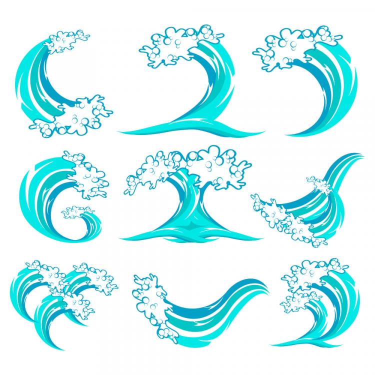 free vector Blue waves graphics vector
