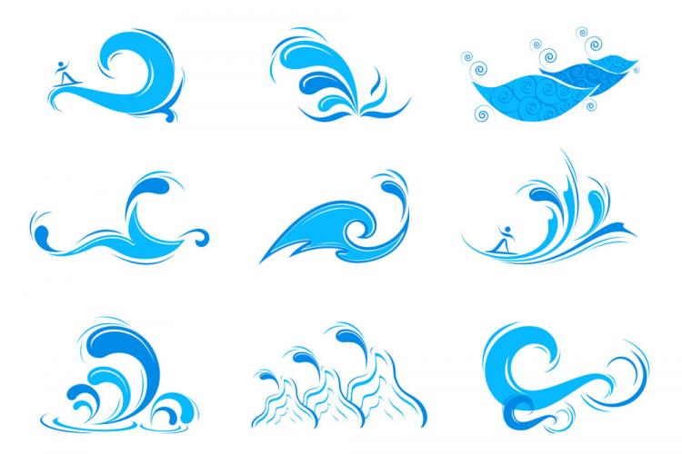 free vector Blue waves graphics vector