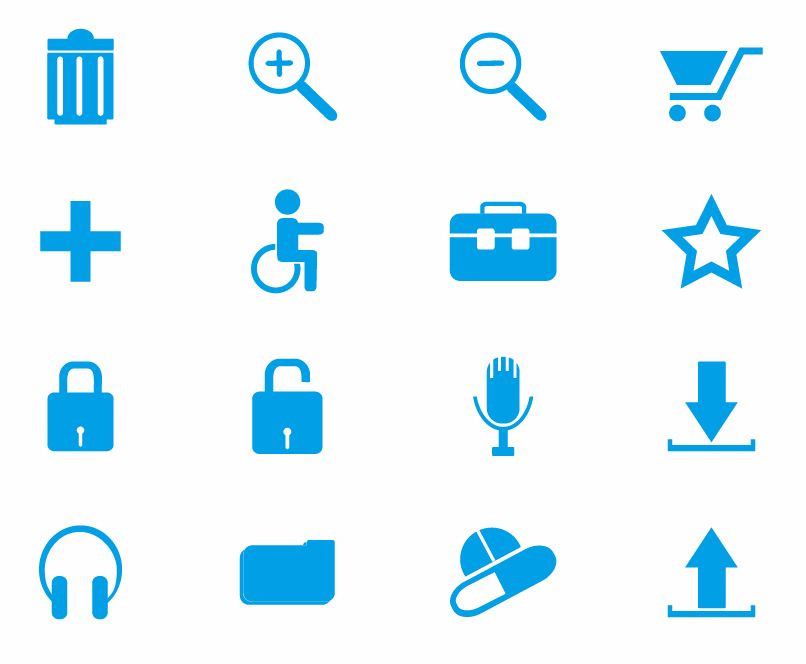 Download Blue Web Icons Set (119652) Free EPS Download / 4 Vector