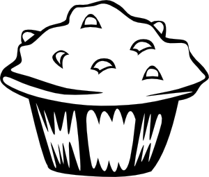 free vector Blueberry Muffin (b And W) clip art