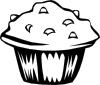 free vector Blueberry Muffin (b And W) clip art
