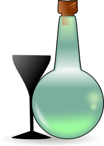 free vector Bottle Of Absinthe And Cup clip art