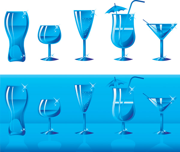 free vector Bottles and cups vector