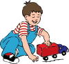 free vector Boy Playing With Toy Truck clip art