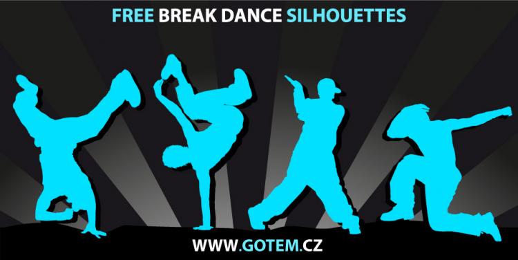 free vector Breakdance Silhouettes