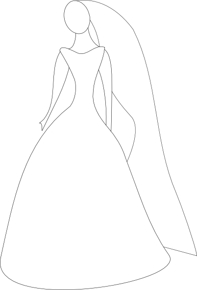 free vector Bride In Wedding Dress clip art