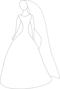 free vector Bride In Wedding Dress clip art