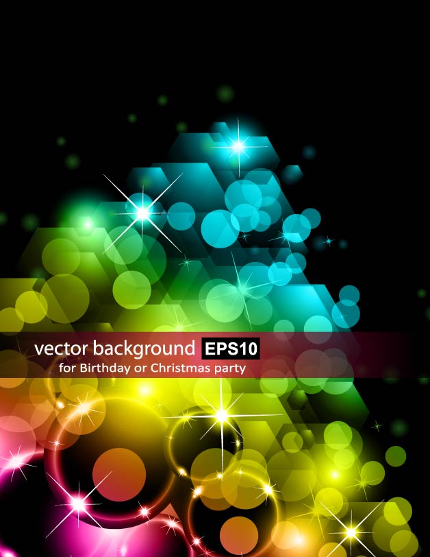 free vector Bright halo stars background 02 vector