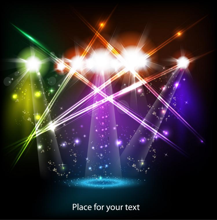 free vector Bright stage lighting effects 01 vector