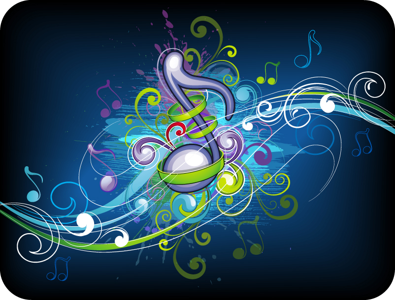 free vector Brilliant music background pattern 01 vector
