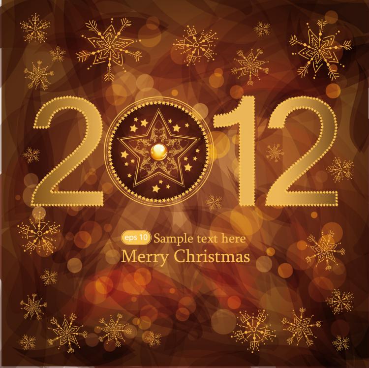 free vector Brown gorgeous christmas background 01 vector