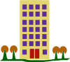 free vector Building With Trees clip art
