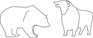 free vector Bull And Bear clip art