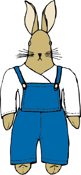 free vector Bunny In Overalls Front View clip art