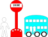 free vector Bus Station Cartoon clip art