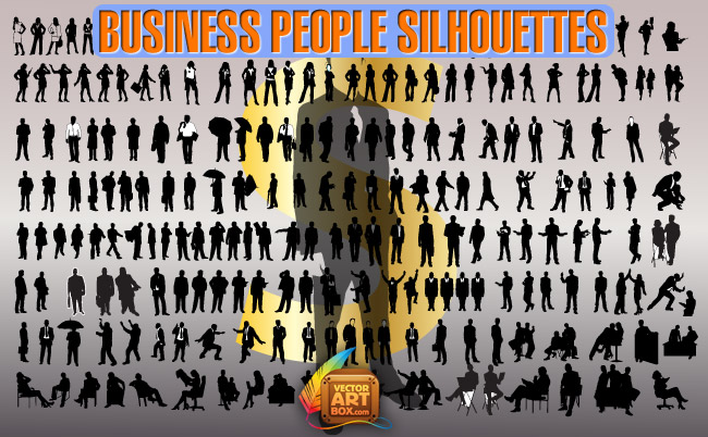 free vector Business People Silhouettes
