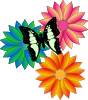 free vector Butterfly And Flowers clip art