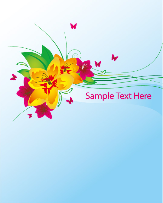 free vector Butterfly flower plant