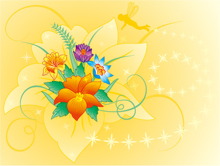 free vector Butterfly flower plant