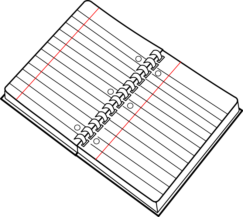 free vector Cahier spirale ouvert / open spiral notebook