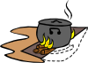 free vector Campfires And Cooking Cranes clip art