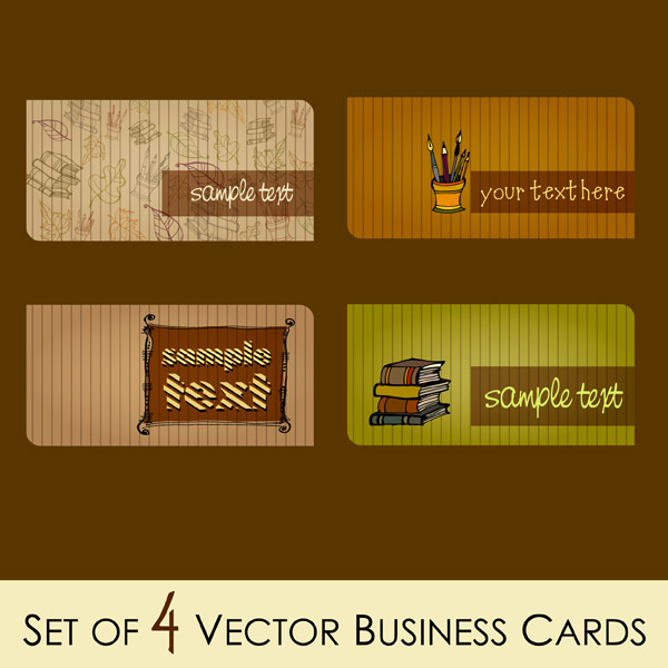 free vector Campus fashion theme cards vector