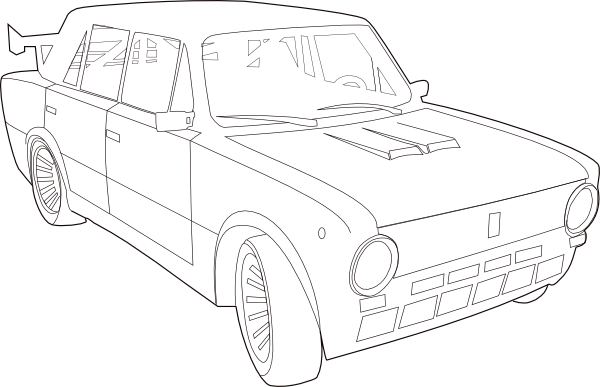 free vector Car Lada Outline clip art