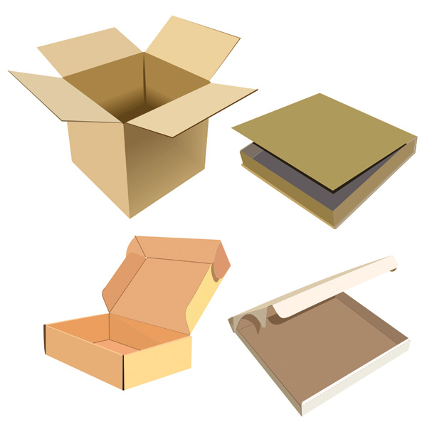 free vector Cardboard boxes blank vector