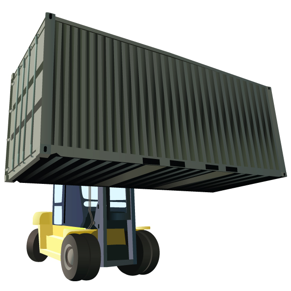 free vector Cars, container trucks, lifting trucks, large cars, forklift vector