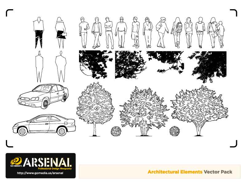 free vector Cars, trees, vector