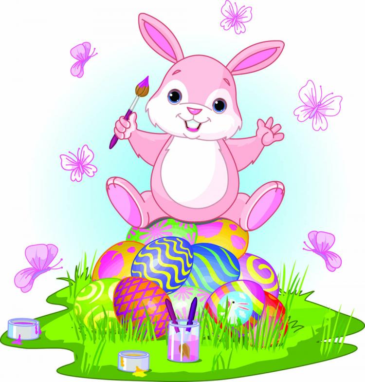 free vector Cartoon bunny and egg 03 vector