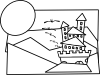 free vector Cartoon Castle Outline clip art